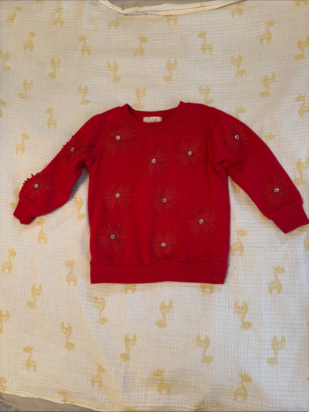 Peek Red Embellished Floral Sweatshirt
